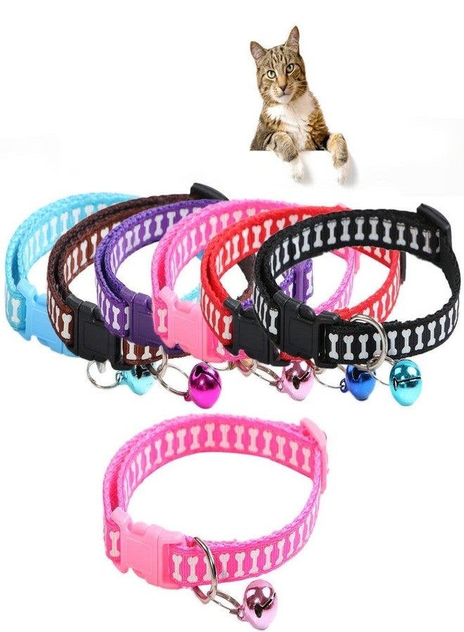 The DDS Store Cat Collars Set of 2 with Bell,Kitten and Small Dogs Soft Adjustable Collar Safe,Solid and Protection Breakaway for Cats and Puppies,Cute Kitty Neckband (Color May Vary) - Image 1